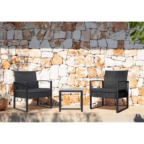 Vineego 3 Pieces Bistros Sets Outdoor Wicker Patio Furniture Sets PE Rattan