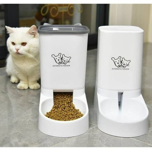 Automatic Feeder For Pet Dog Cat Water Dispenser Set Removable