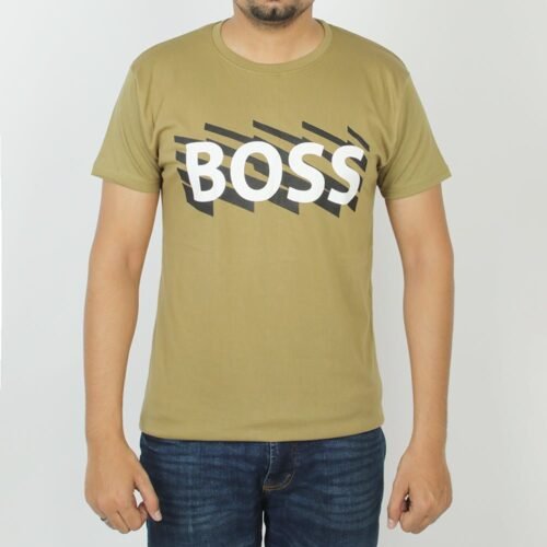 Men’s Half Sleeves Printed T-Shirt – Olive Green