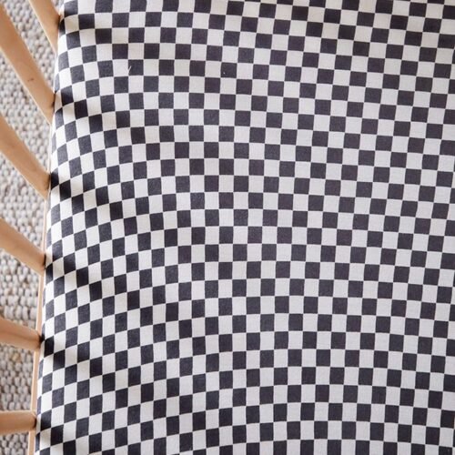 Retro Black Chequer Crib Sheet